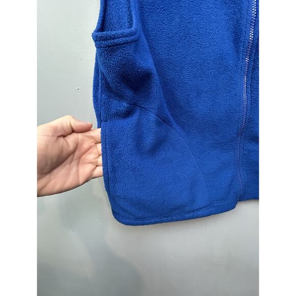 Team USA Olympic Committee Fleece Vest Womens Large Blue Solid Logo Full Zip - Picture 8 of 9